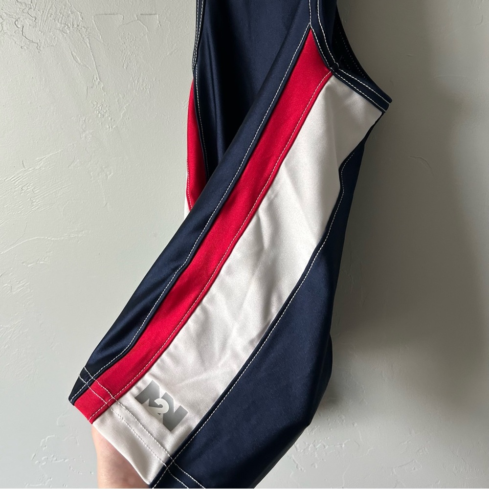 N2N Bodywear Blue Red White Wrestling Singlet One Piece Large NWT - Picture 6 of 7